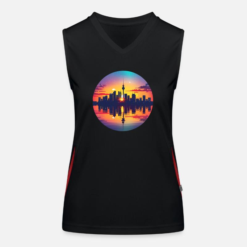 Cibo Skyline Top sportivo da donna in contrasto cromatico