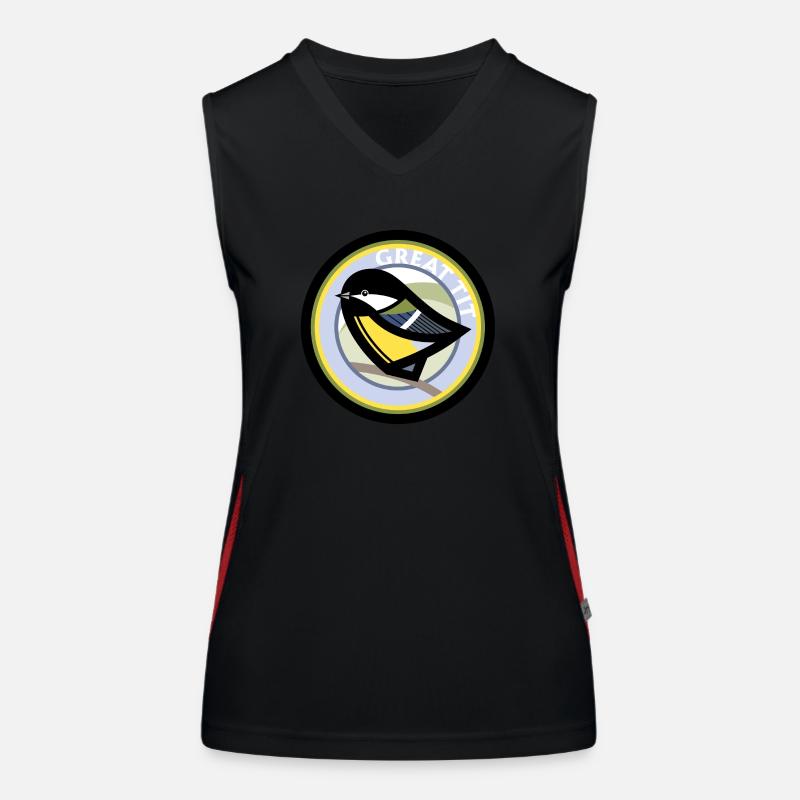 Great tit - Women's Functional Contrast Tank Top - black/red