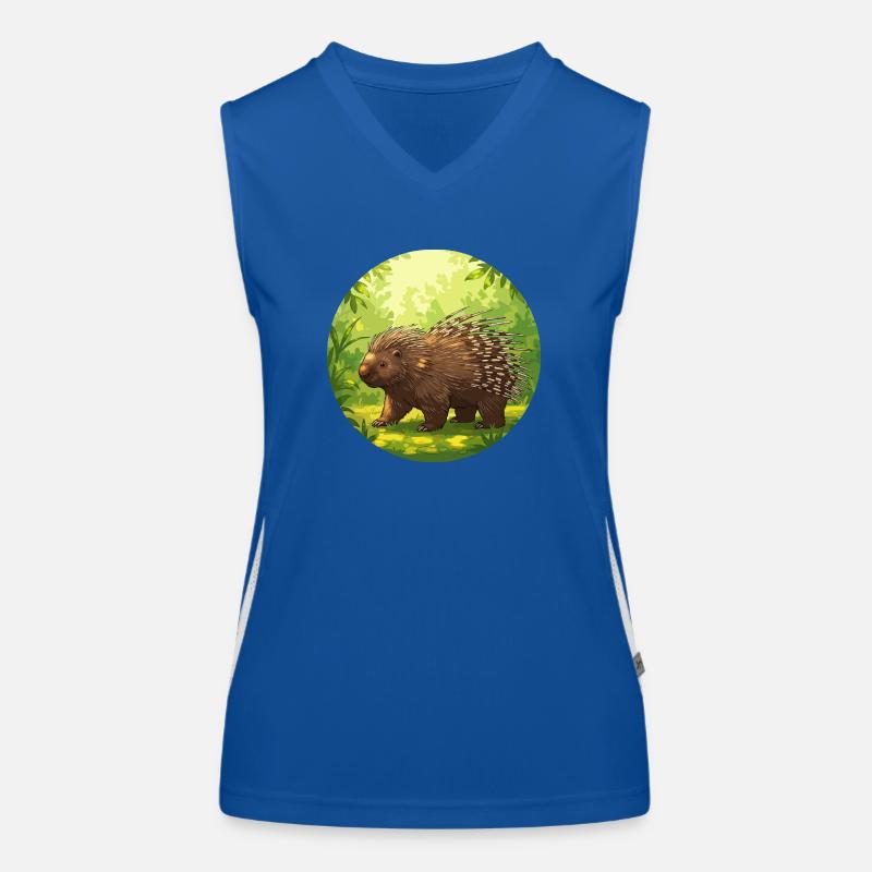 Stachelschwein in der Sonne Funktionelles Kontrast-Tank Top für Frauen