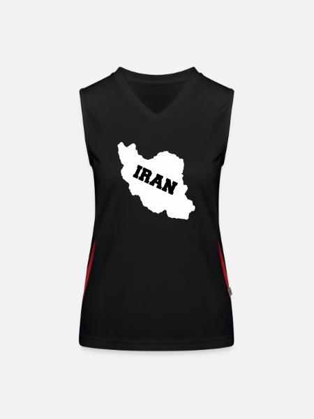 Iran - Débardeur respirant contrasté Femme - noir/rouge - Devant