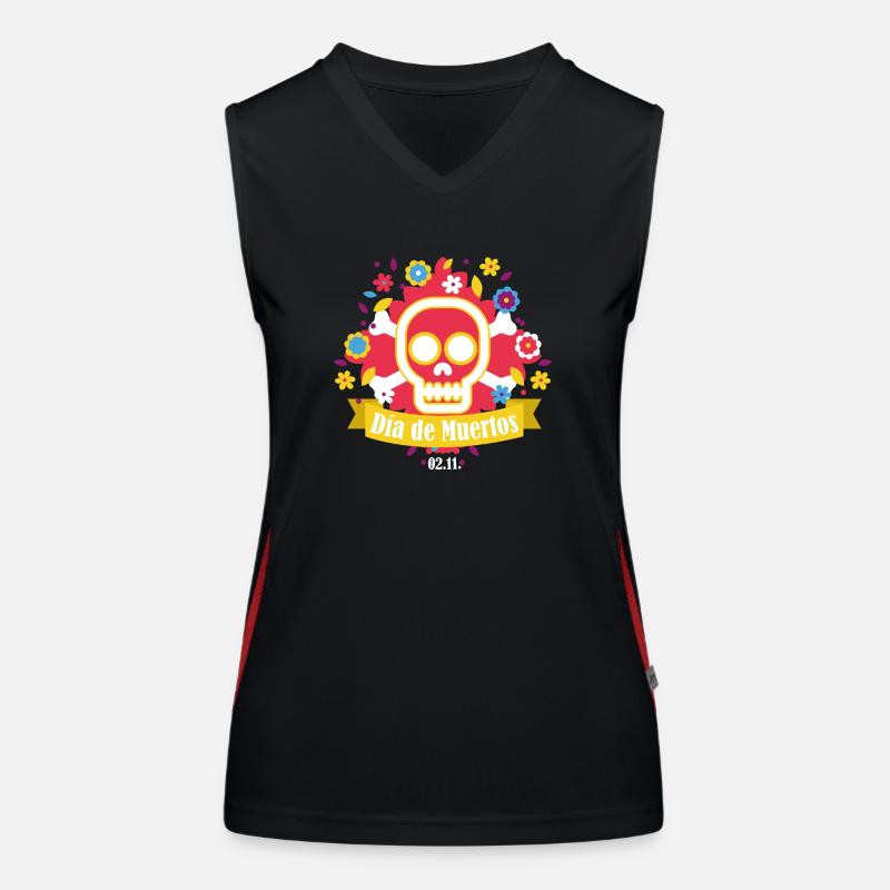 dia de muertos rot Funktionelles Kontrast-Tank Top für Frauen