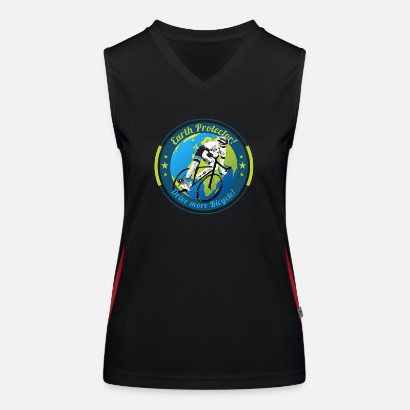 Earth Protector - Drive more Bicycle! Funktionelles Kontrast-Tank Top für Frauen