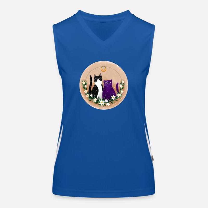 Zwei Katzen Funktionelles Kontrast-Tank Top für Frauen