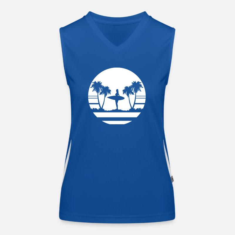 Surfing Surfboard Surfer Geschenksidee Funktionelles Kontrast-Tank Top für Frauen