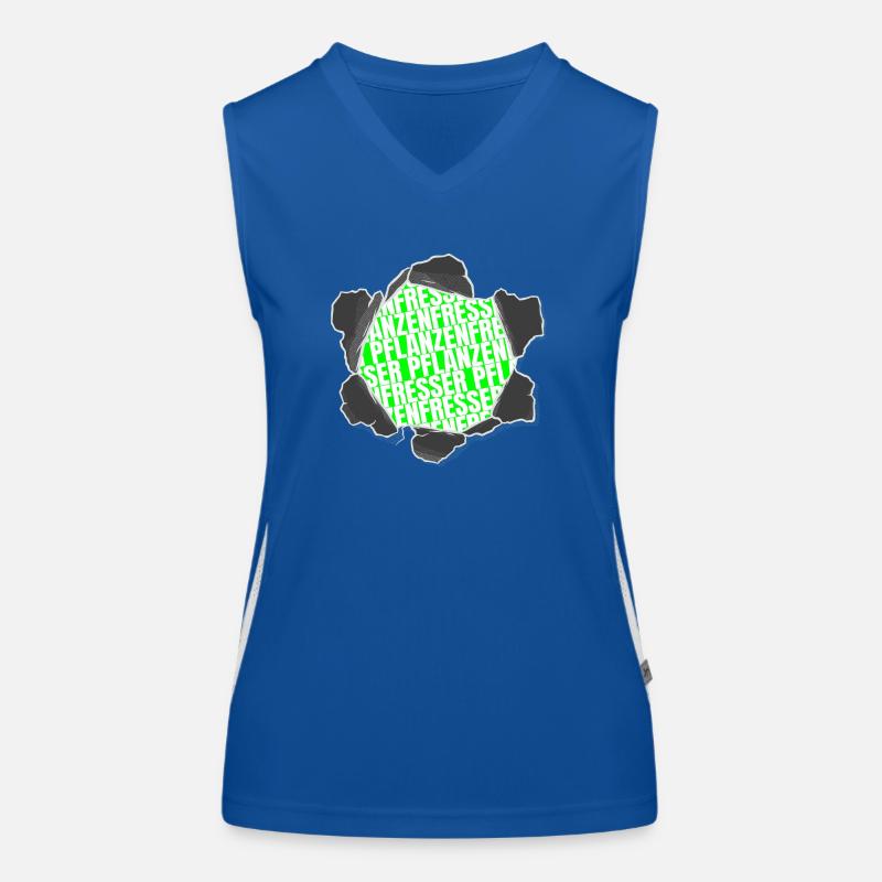 spaß veganismus gesundes essen spruch statement Funktionelles Kontrast-Tank Top für Frauen