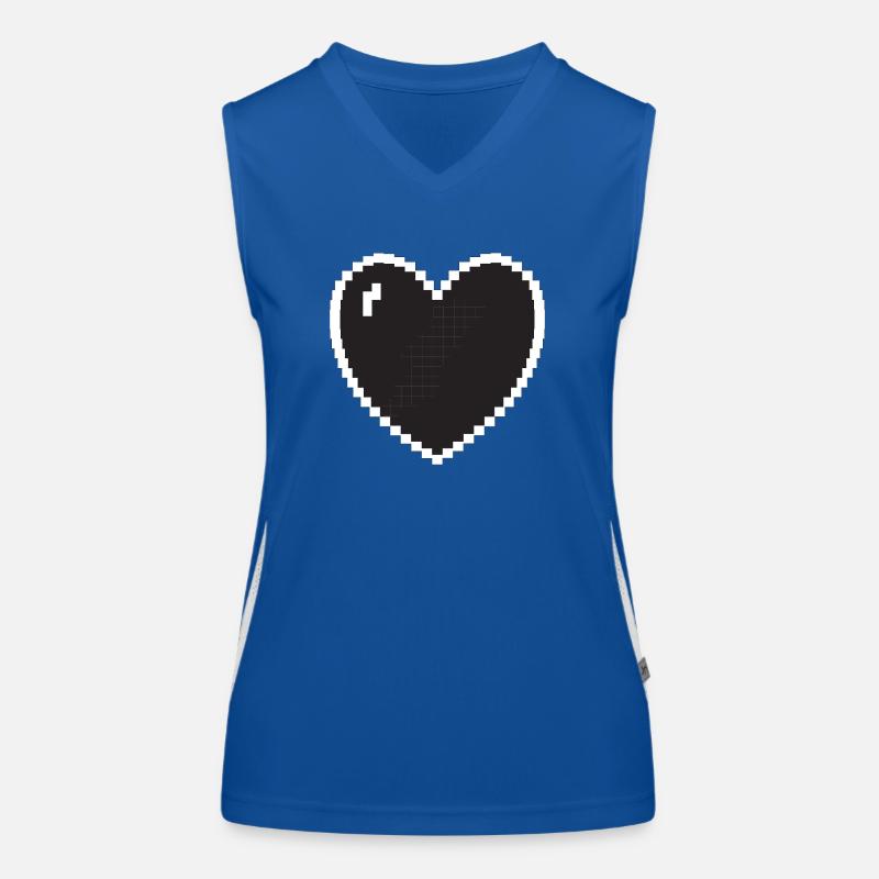 Herz Pixel Gamer Geschenk Funktionelles Kontrast-Tank Top für Frauen