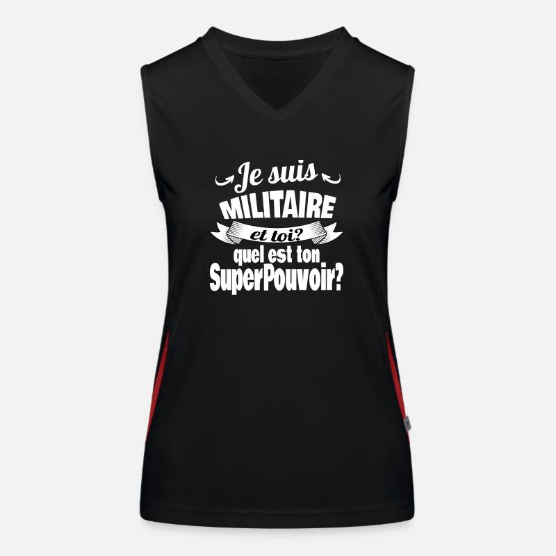 je suis militaire Débardeur respirant contrasté Femme