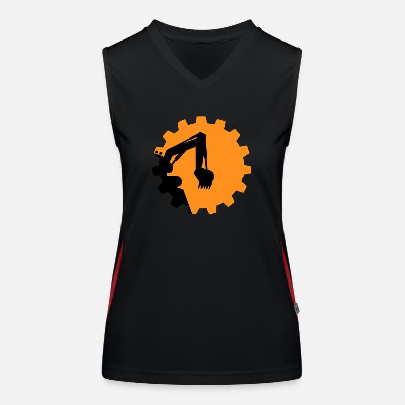 Bagger Baggerschaufel Baggerfahrer Baustelle Funktionelles Kontrast-Tank Top für Frauen