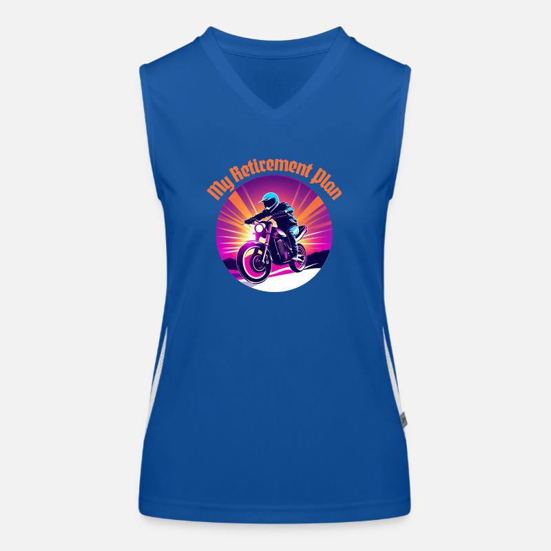 Retirement Plan Riding My Motorcycle Women's Functional Contrast Tank Top