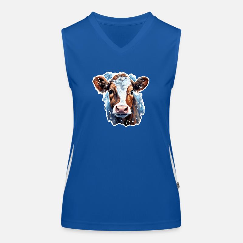 Rind im Schnee Funktionelles Kontrast-Tank Top für Frauen
