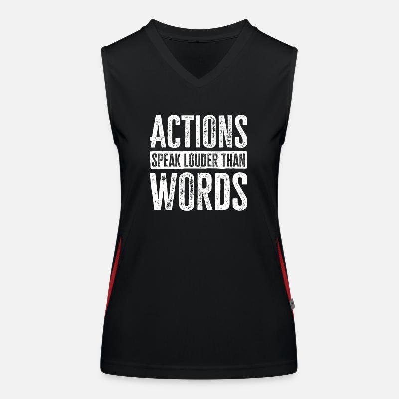 Les actions sont plus éloquentes que les mots - Motivation Gift Débardeur respirant contrasté Femme
