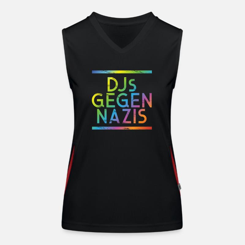 DJs gegen Nazis Regenbogen Funktionelles Kontrast-Tank Top für Frauen