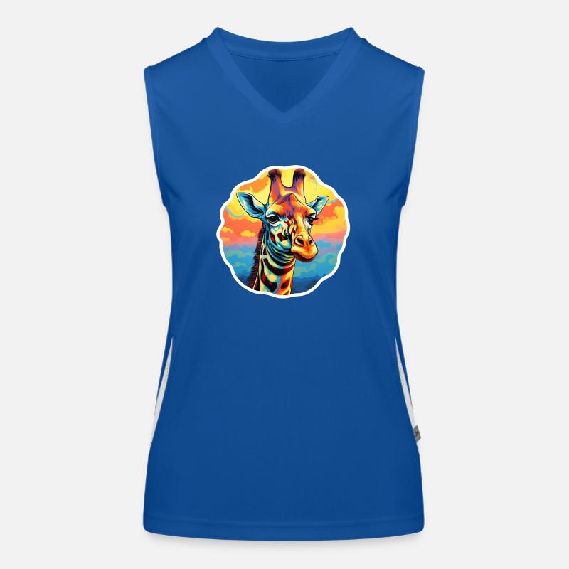 Giraffe Head Psychedelic Women's Functional Contrast Tank Top