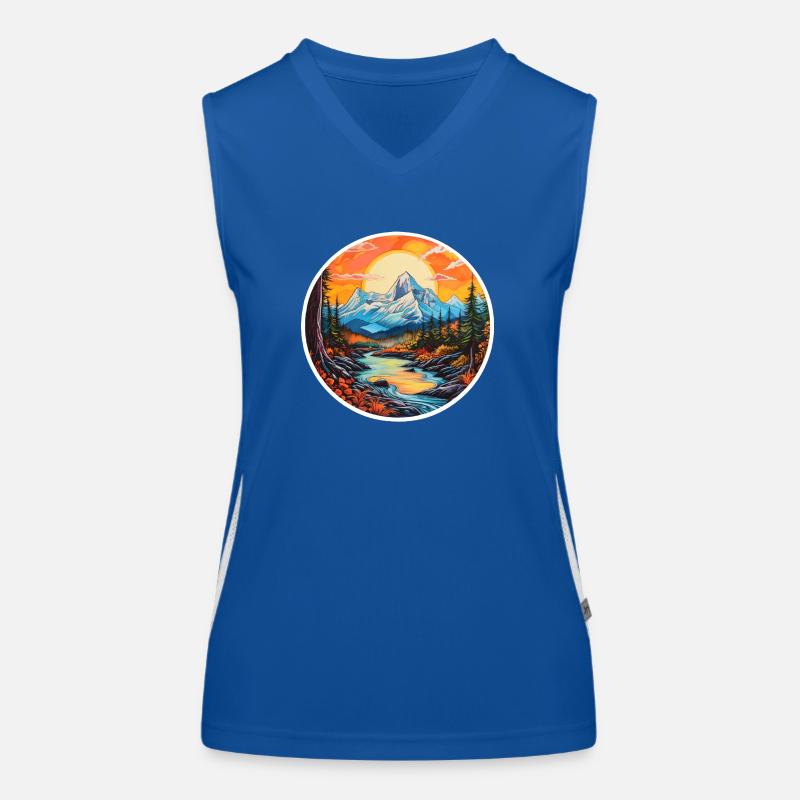 Berglandschaft Funktionelles Kontrast-Tank Top für Frauen