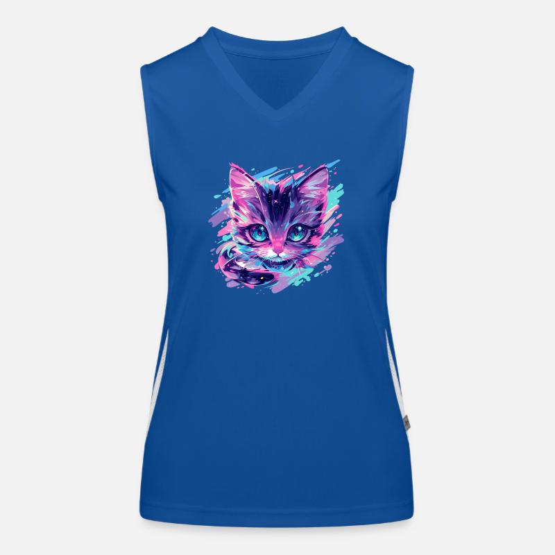 cosmic cat Women's Functional Contrast Tank Top