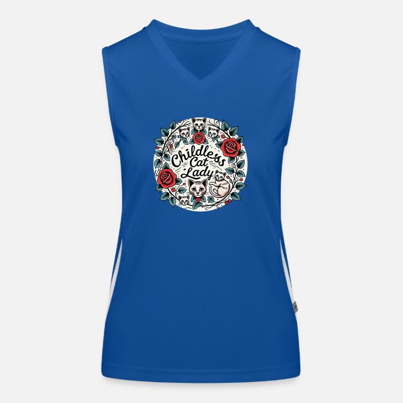 Kinderlose Katzendame Funktionelles Kontrast-Tank Top für Frauen