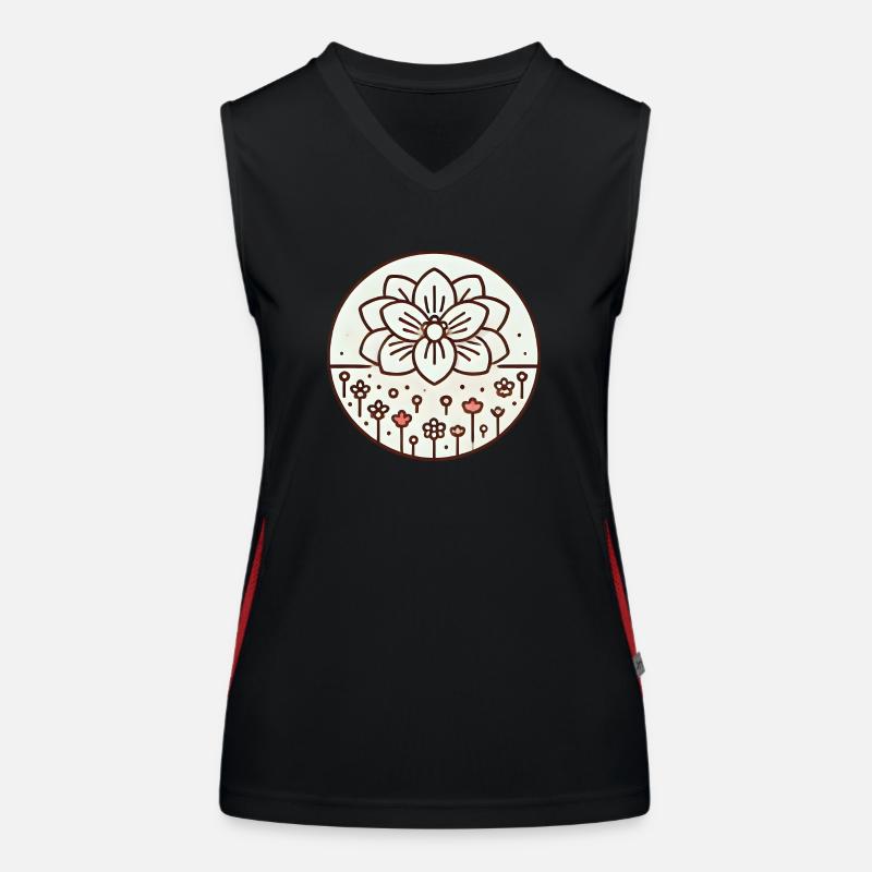 Blumenwiese hell Funktionelles Kontrast-Tank Top für Frauen