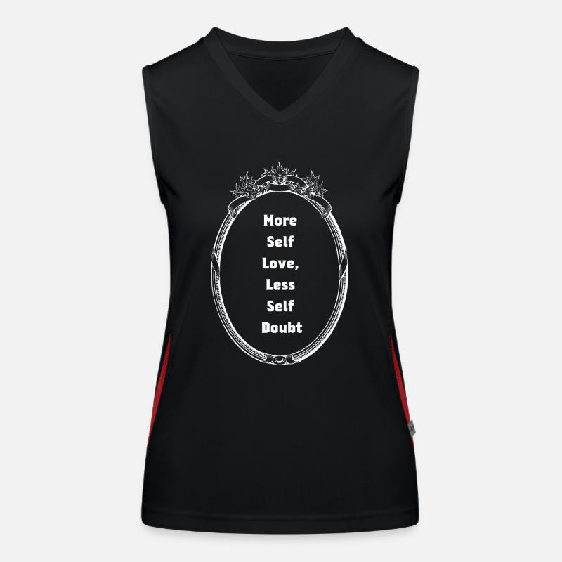 More Self Love, Less Self Doubt – Selbstliebe Funktionelles Kontrast-Tank Top für Frauen