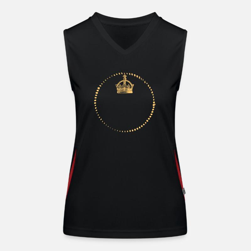 Krone - King - Queen - EIGENEN TEXT EINGEBEN Funktionelles Kontrast-Tank Top für Frauen