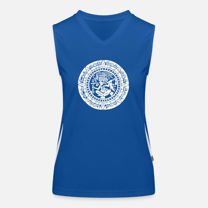 Calendrier maya - Blanc Débardeur respirant contrasté Femme