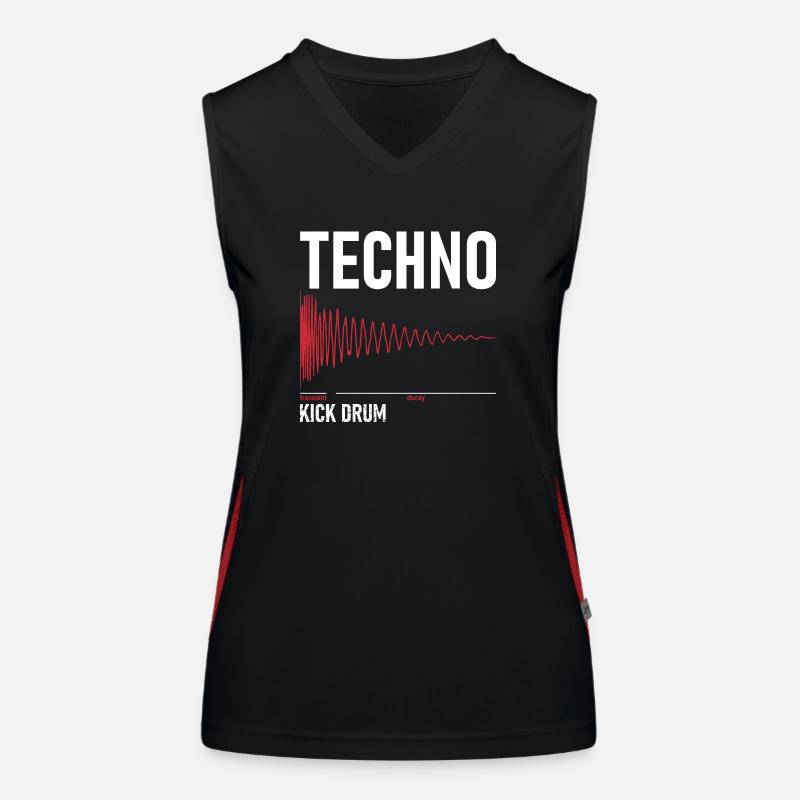 Techno - Kick Drum Funktionelles Kontrast-Tank Top für Frauen
