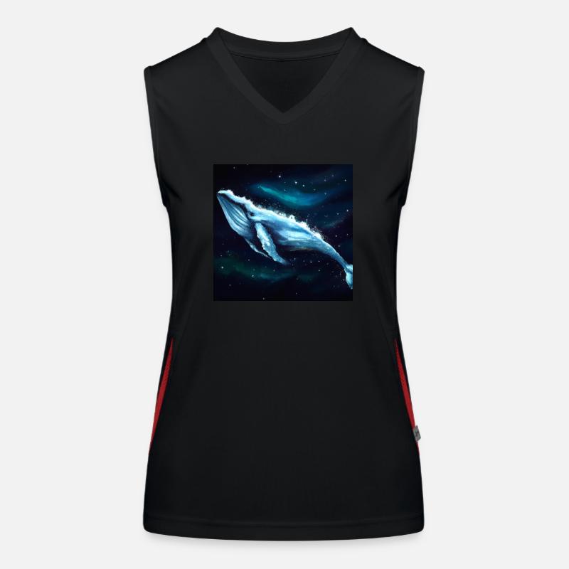 Baleine flottant dans l’espace Débardeur respirant contrasté Femme