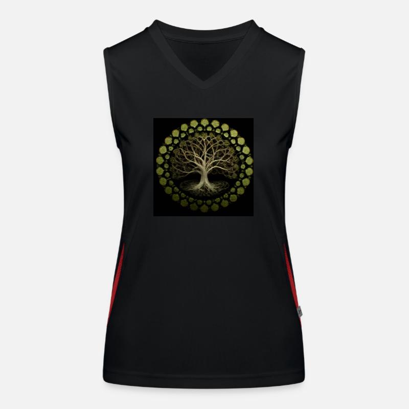 Keltischer Baum des Lebens Funktionelles Kontrast-Tank Top für Frauen