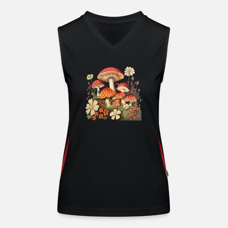 Champignons et fleurs Débardeur respirant contrasté Femme