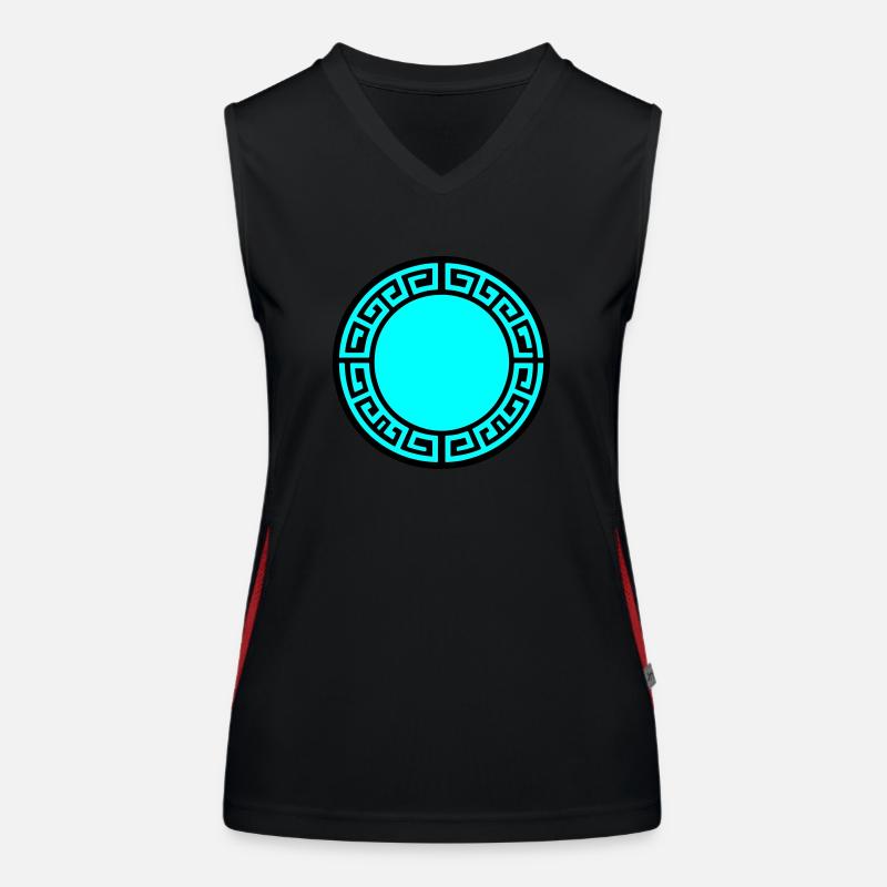 Griechisches Symbol Kreis Sparta Funktionelles Kontrast-Tank Top für Frauen