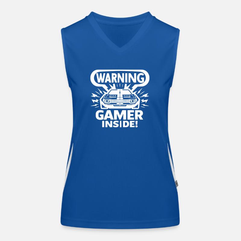 Warnung Gamer Inside Funktionelles Kontrast-Tank Top für Frauen