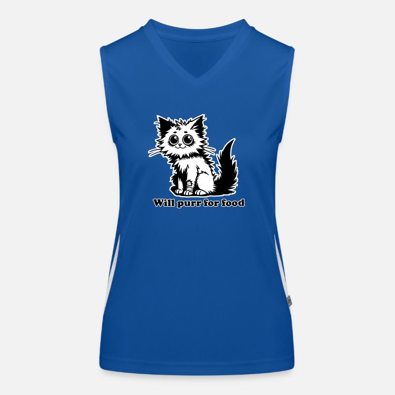 Chat sans abri - Will ronronnera pour la conception de nourriture Débardeur respirant contrasté Femme