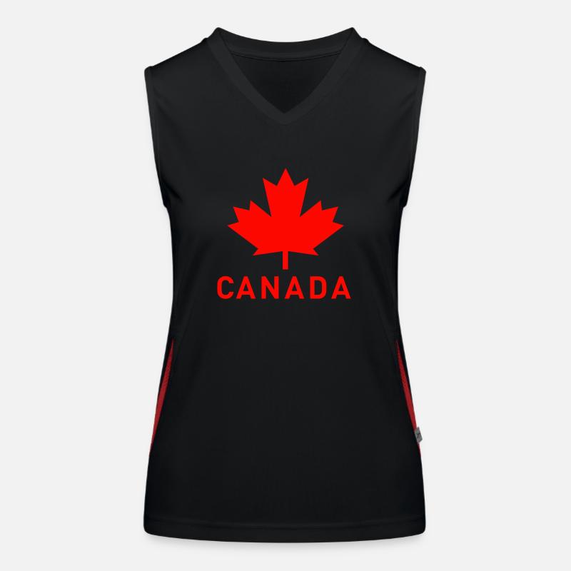 Canada Leaf einfarbig Funktionelles Kontrast-Tank Top für Frauen