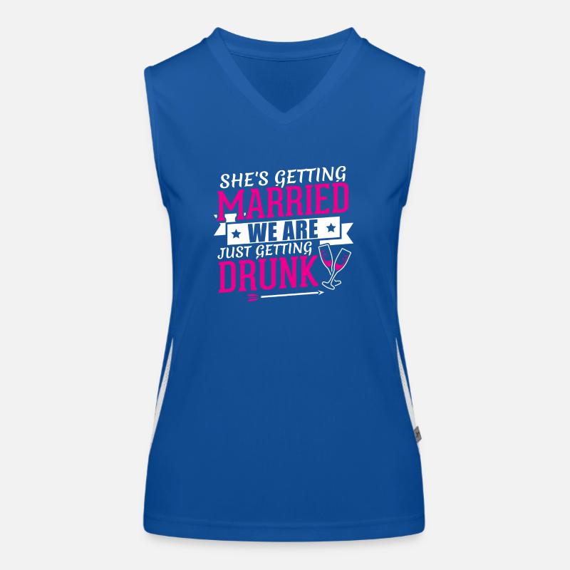 JGA - SHE IS GETTING MARRIED TEAM Funktionelles Kontrast-Tank Top für Frauen