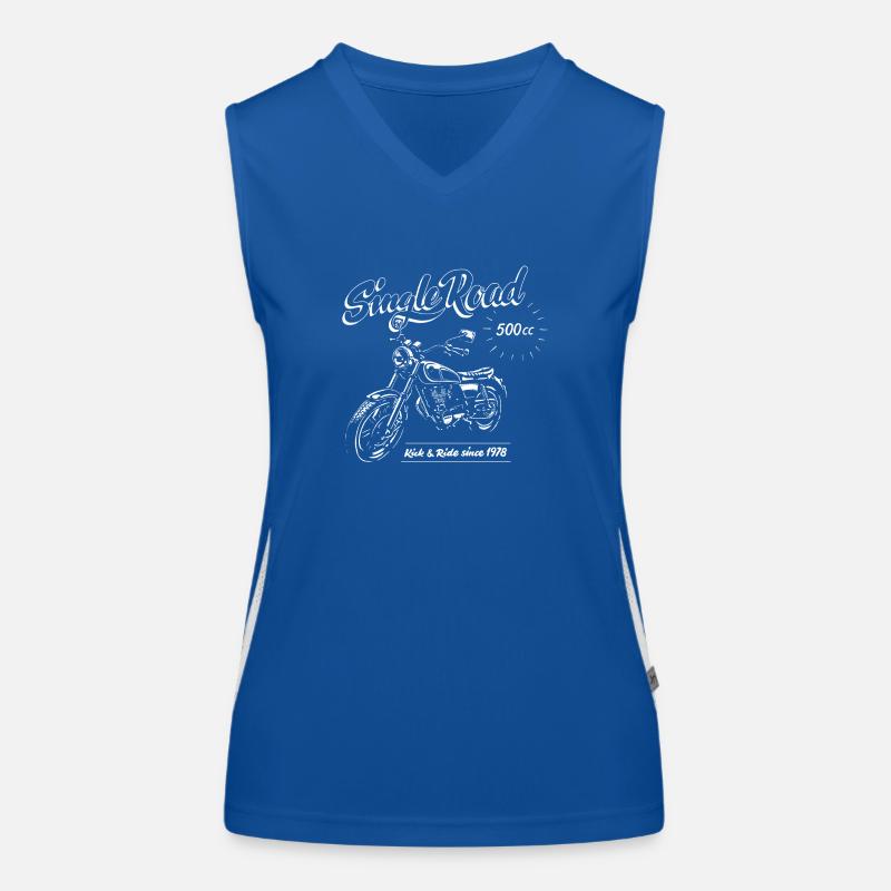 single road white Funktionelles Kontrast-Tank Top für Frauen