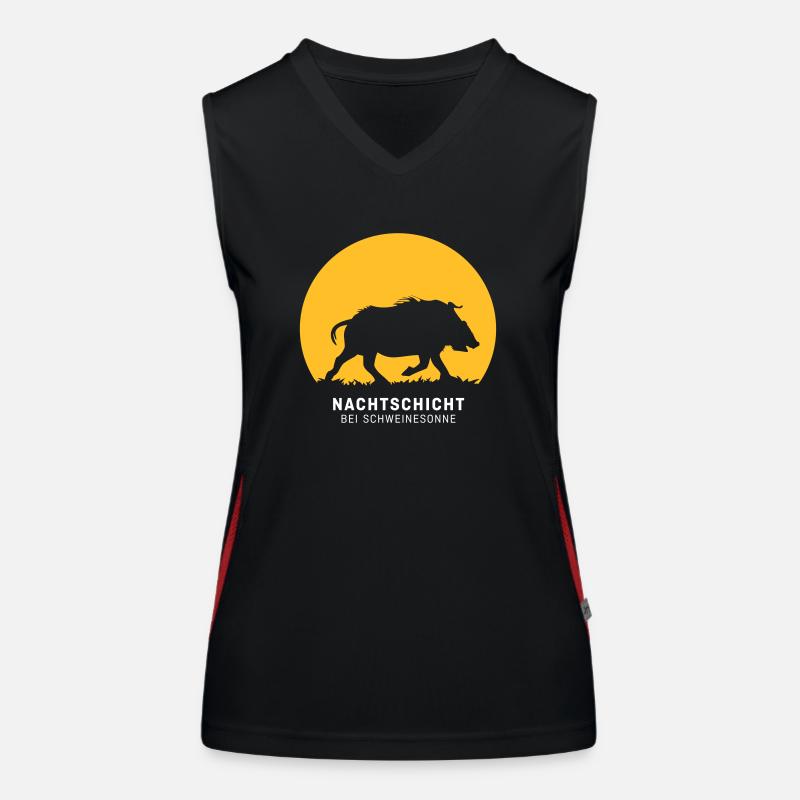 Nachtschicht bei Schweinesonne! Jäger Shirt Jaeger Funktionelles Kontrast-Tank Top für Frauen