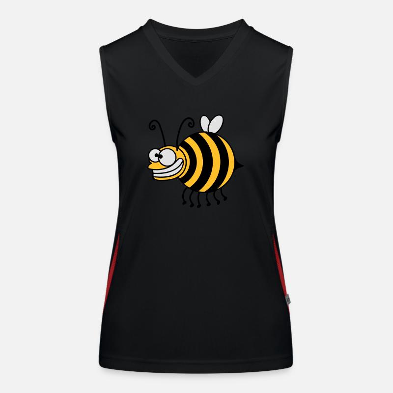 Funny thickness crazy bee Women's Functional Contrast Tank Top