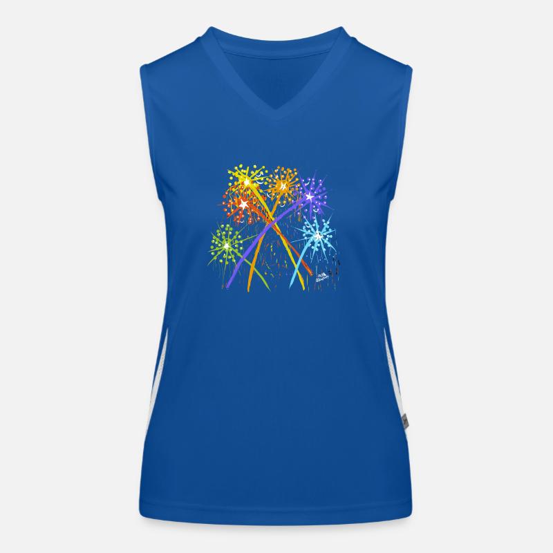 Impressionist fireworks display Women's Functional Contrast Tank Top