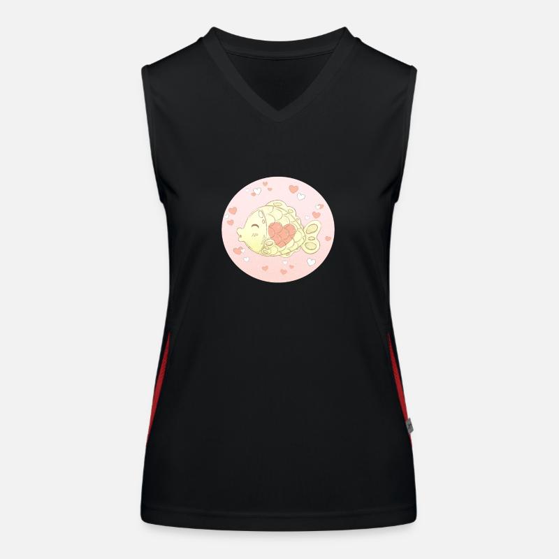 Pinker Fisch Funktionelles Kontrast-Tank Top für Frauen