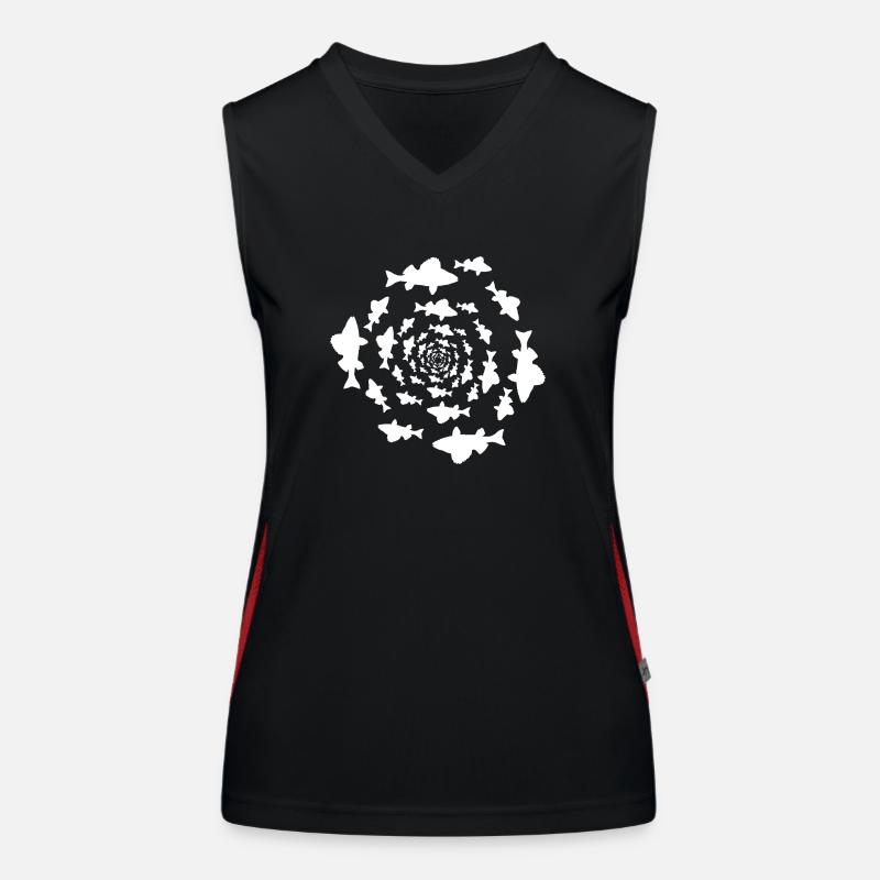 Barsch-Schwarm - Angeln, Angler-Geschenk Funktionelles Kontrast-Tank Top für Frauen