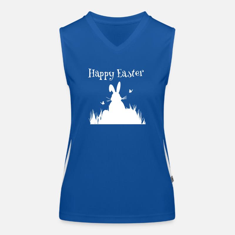 Happy easter Silhouette | VECTORGRAPHIC Funktionelles Kontrast-Tank Top für Frauen