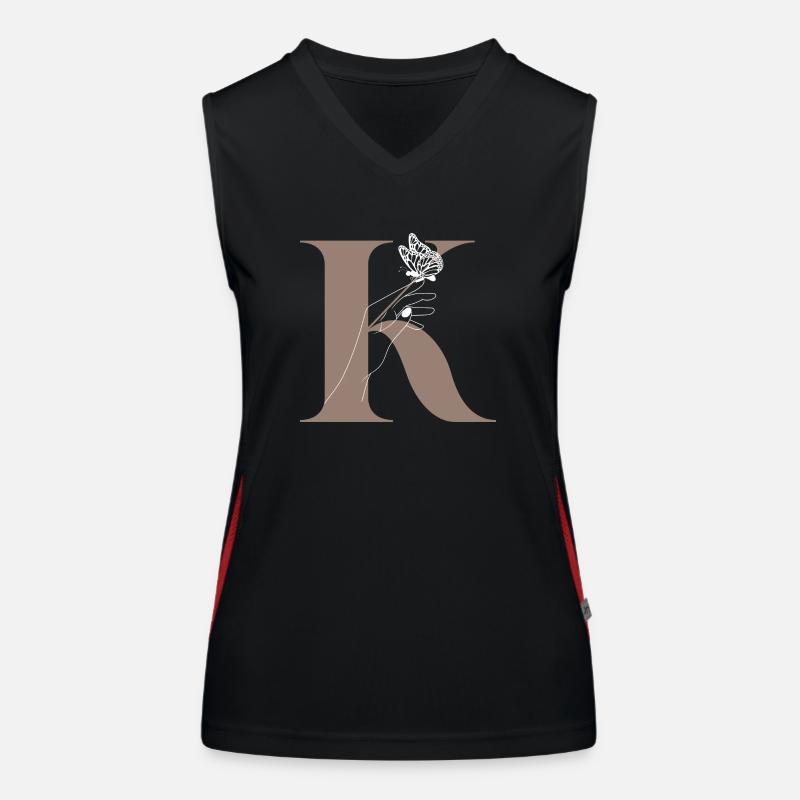 letter K Magic butterfly Women's Functional Contrast Tank Top