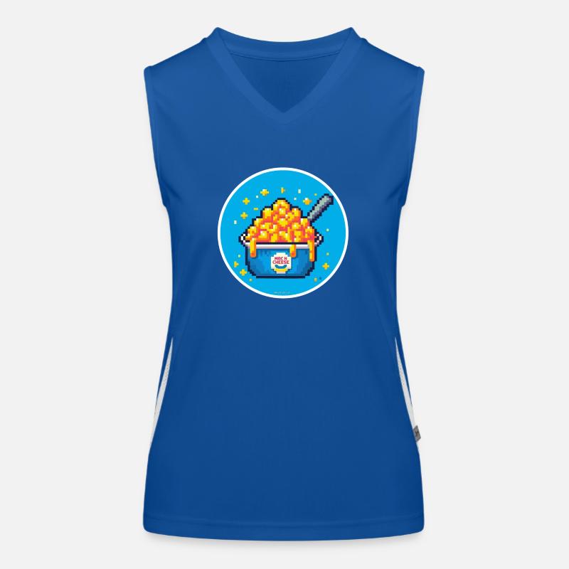 Mac n Cheese Pixelkunst Funktionelles Kontrast-Tank Top für Frauen