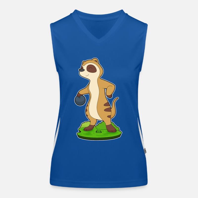 Erdmännchen Bowling Bowlingkugel Funktionelles Kontrast-Tank Top für Frauen