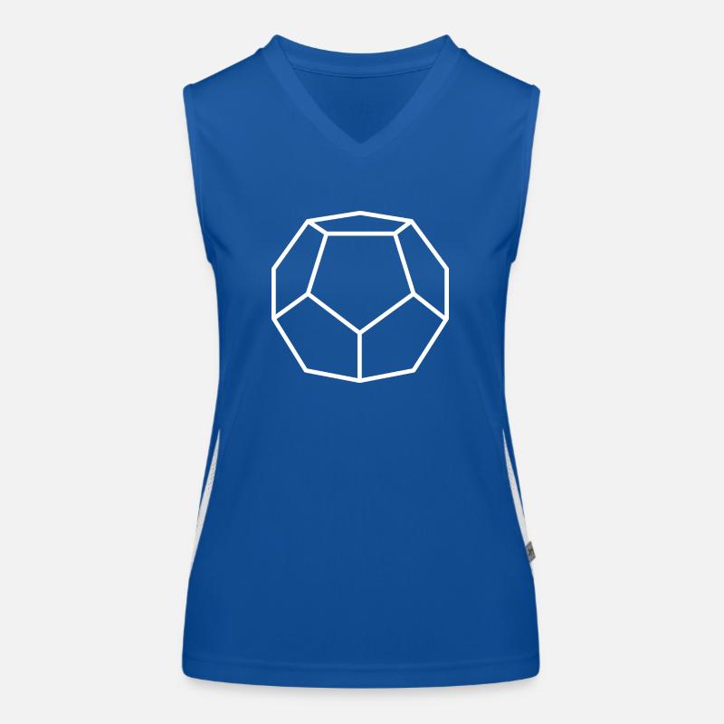 White dodecahedron Women's Functional Contrast Tank Top