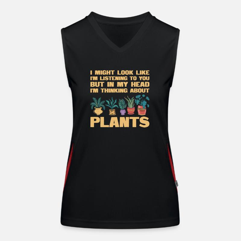 Dans mes pensées avec mes plantes Débardeur respirant contrasté Femme