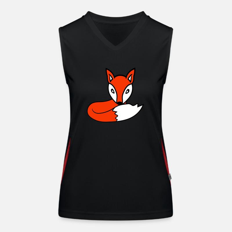 Fuchs Rotfuchs Wald Tier Schlauer Süßer Wild Hund Funktionelles Kontrast-Tank Top für Frauen