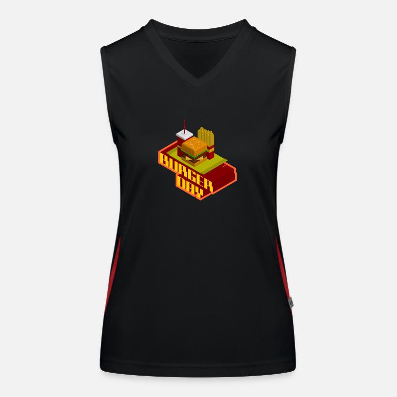 burger day Funktionelles Kontrast-Tank Top für Frauen