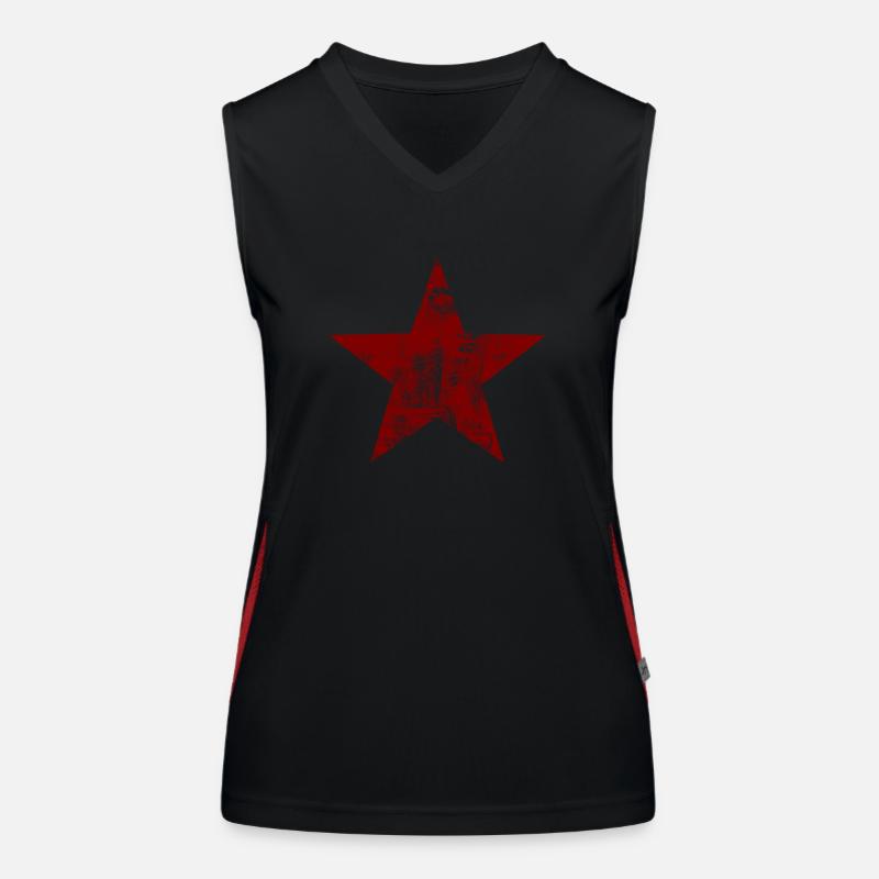 Stella - Rosso Top sportivo da donna in contrasto cromatico