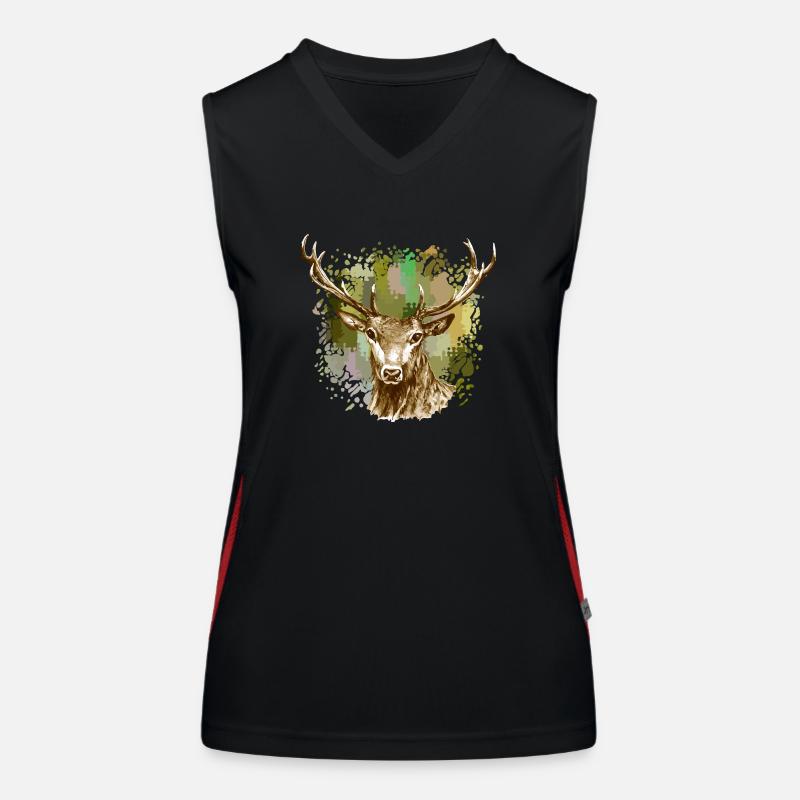 Hirsch Funktionelles Kontrast-Tank Top für Frauen