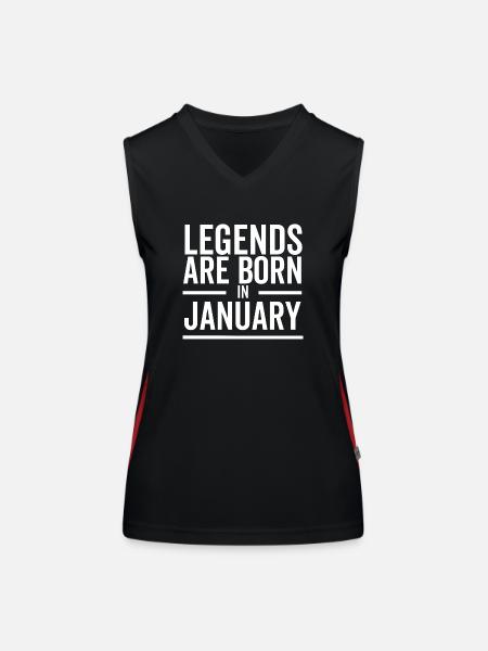 Legends Are Born in January - Women's Functional Contrast Tank Top - black/red - Front